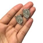 Pingente Oval N. Sra Das Graças 3 Saídas 24mm Níquel  – 1 Und - Imagem 4