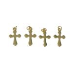 Pingente Cruz Lisa 18mm Dourado Exclusivo - 1 Und