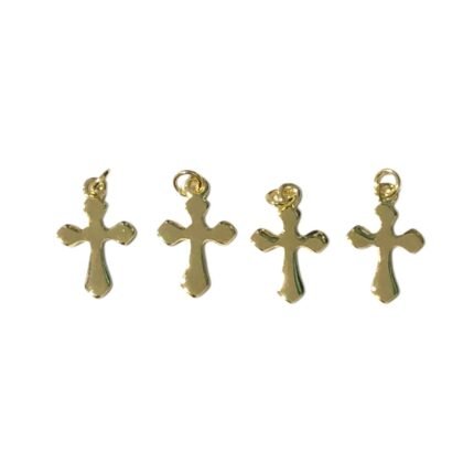 Pingente Cruz Lisa 18mm Dourado Exclusivo - 1 Und