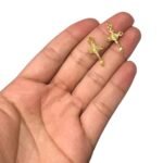 Pingente Cruz Trabalhado 22mm Dourado Exclusivo - 1 und - Imagem 2