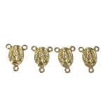 Entremeio Oval N.Sra De Fatima 17mm 3 Saídas Dourado Exclusivo - 1 Und