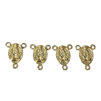 Entremeio Oval N.Sra De Fatima 17mm 3 Saídas Dourado Exclusivo - 1 Und