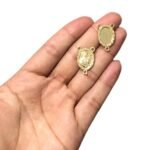 Pingente Oval P/ Chaton 13x18mm Dourado - 1 Und - Imagem 2
