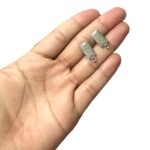 Base Brinco Retangular 8x19mm Níquel - 1 Par - Imagem 2