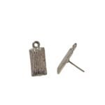 Base Brinco Retangular 8x19mm Níquel - 1 Par