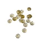 Tulipa Flor 6mm Trabalhado Dourado Exclusivo - 20 Unds