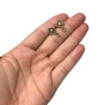 Base Brinco Losango 17mm Ouro Velho - 2 Pares - Imagem 3