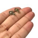 Base Brinco Losango 17mm Ouro Velho - 2 Pares - Imagem 2