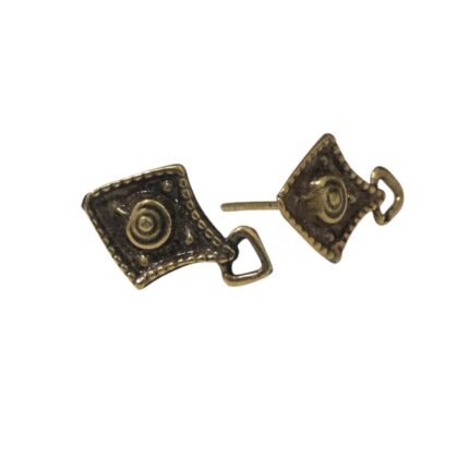 Base Brinco Losango 17mm Ouro Velho - 2 Pares