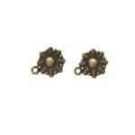Base Brinco Flor 12mm Ouro Velho - 4 Pares - Imagem 4