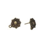 Base Brinco Flor 12mm Ouro Velho - 4 Pares