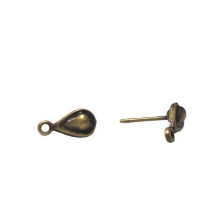 Base Brinco Gota 10mm Ouro Velho - 4 Pares
