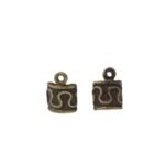 Base Brinco Quadrado Trabalhado 7mm Ouro Velho - 3 Pares - Imagem 3