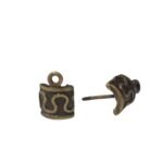 Base Brinco Quadrado Trabalhado 7mm Ouro Velho - 3 Pares