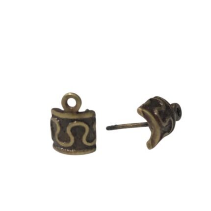 Base Brinco Quadrado Trabalhado 7mm Ouro Velho - 3 Pares