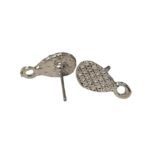Base Brinco Gota Trabalhado 16mm Níquel - 1 Par