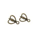 Base Brinco Coração 13mm Ouro Velho - 4 Pares - Imagem 3