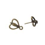 Base Brinco Coração 13mm Ouro Velho - 4 Pares