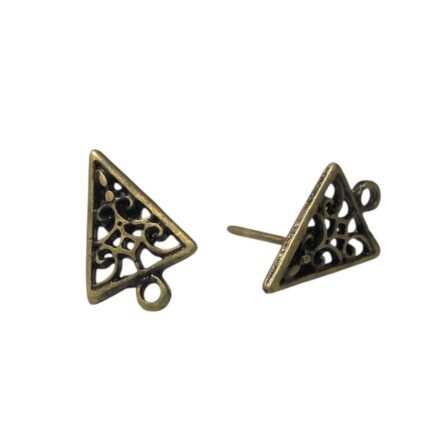 Base Brinco Triangulo 14mm Ouro Velho – 3 Pares