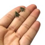 Base Brinco Triangulo 14mm Ouro Velho – 3 Pares - Imagem 2