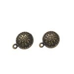 Base Brinco Redondo Trabalhado 10mm Ouro Velho - 3 Pares - Imagem 3