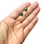 Base Brinco Redondo Trabalhado 10mm Ouro Velho - 3 Pares - Imagem 2