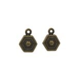 Base Brinco Sextavado 10mm Ouro Velho - 4 Pares - Imagem 4
