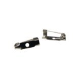 Base Broche Retangular 15mm Níquel - 1 Und