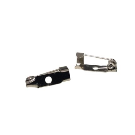 Base Broche Retangular 15mm Níquel - 1 Und
