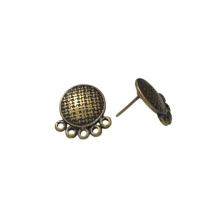 Base Brinco Redondo C/5 Saídas 11mm Ouro Velho - 3 Pares