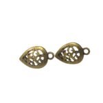 Base Brinco Gota Trabalhado 21mm Ouro Velho - 1 Par - Imagem 3