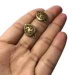Base Brinco Gota Trabalhado 21mm Ouro Velho - 1 Par - Imagem 4
