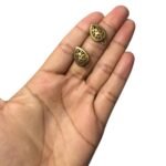 Base Brinco Gota Trabalhado 21mm Ouro Velho - 1 Par - Imagem 2
