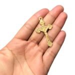 Pingente Cruz 43mm Trabalhado Dourado - 1 Und - Imagem 2