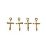 Pingente Cruz Trabalhado 12mm Dourado Exclusivo - 1 Und