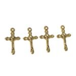 Pingente Cruz Trabalhado 17mm Dourado Exclusivo - 1 Und