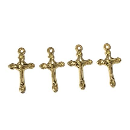 Pingente Cruz Trabalhado 17mm Dourado Exclusivo - 1 Und