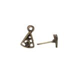 Base Brinco Triangular 14mm Ouro Velho - 5 Pares
