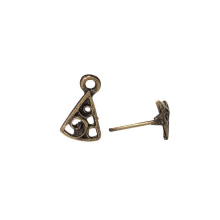 Base Brinco Triangular 14mm Ouro Velho - 5 Pares