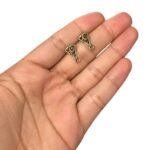 Base Brinco Triangular 14mm Ouro Velho - 5 Pares - Imagem 2