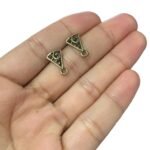 Base Brinco Triangular 14mm Ouro Velho - 5 Pares - Imagem 3
