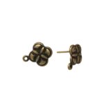 Base Brinco Flor 13mm Ouro Velho - 3 Pares