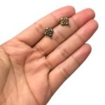 Base Brinco Flor 13mm Ouro Velho - 3 Pares - Imagem 2