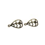 Base Brinco Gota Trabalhado 15mm Ouro Velho - 3 Pares - Imagem 3
