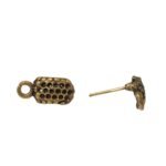 Base Brinco Retangular P/Strass 14mm Ouro Velho