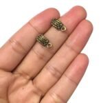 Base Brinco Retangular P/Strass 14mm Ouro Velho - Imagem 4