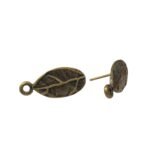 Base Brinco Folha 18mm Ouro Velho - 2 Pares