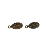 Base Brinco Folha 18mm Ouro Velho - 2 Pares - Imagem 4