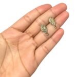 Base Brinco Folha 18mm Ouro Velho - 2 Pares - Imagem 2
