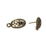 Base Brinco Oval 16mm Ouro Velho - 2 Pares